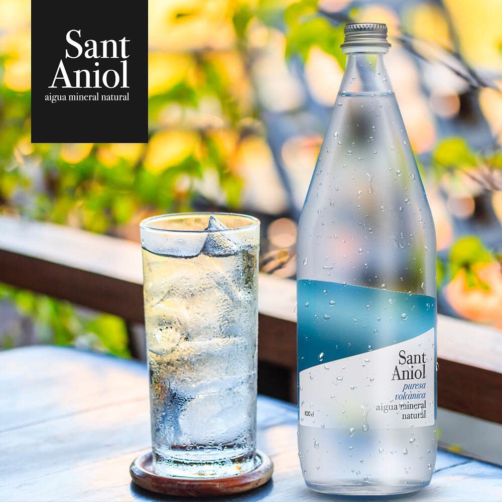 Sant Aniol Still Natural Mineral Water - 750ml (12 Glass Bottles) - Premium Spanish Spring Water for Home, Office & Gourmet Dining
