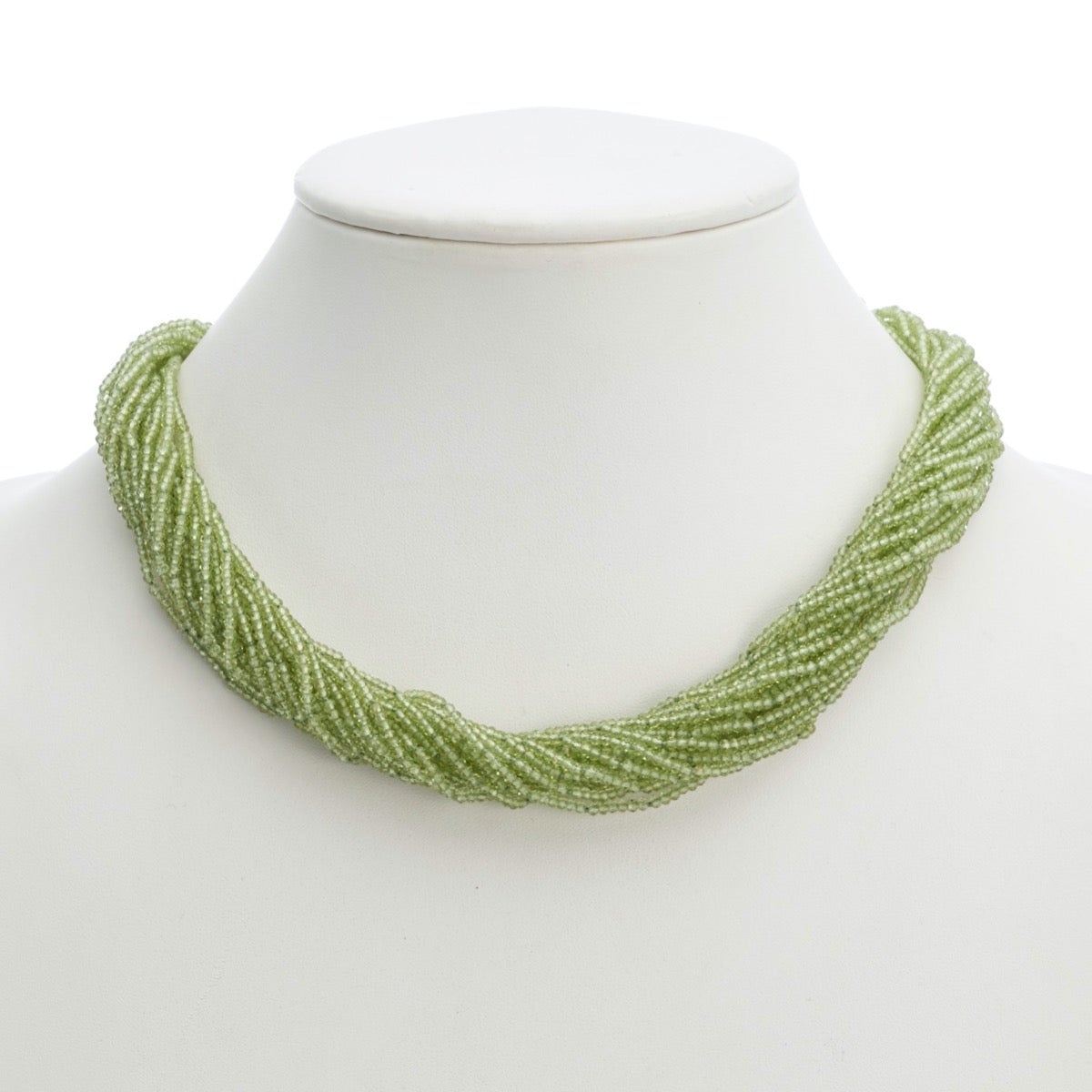 Peridot 20 Strand Twist Necklace - Elegant Green Gemstone Jewelry for Women | Perfect for Weddings, Parties & Special Occasions