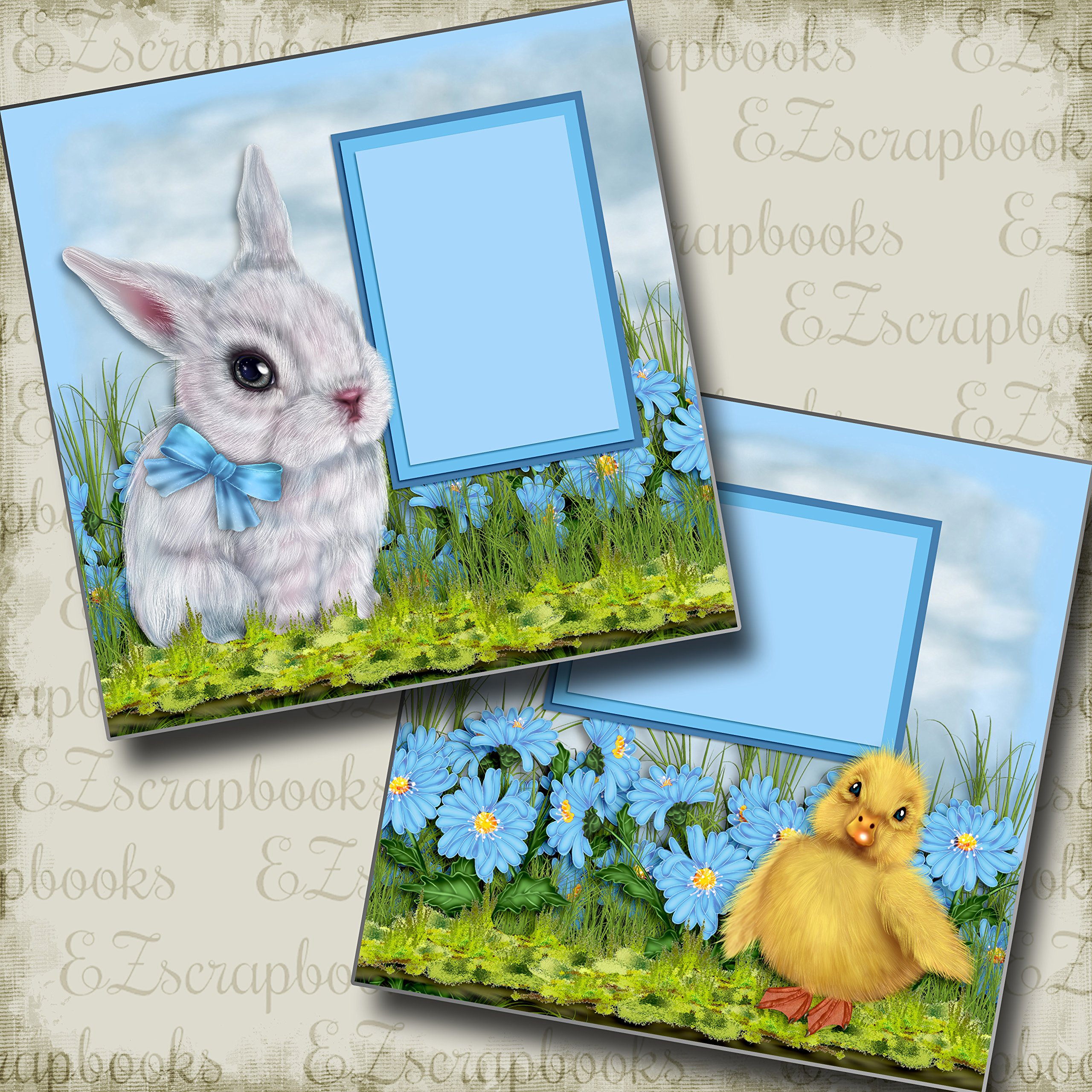 Easter Friends Premade Scrapbook Pages - EZ Layout 2857 - DIY Scrapbooking Supplies for Holiday Memory Albums & Easter Crafts