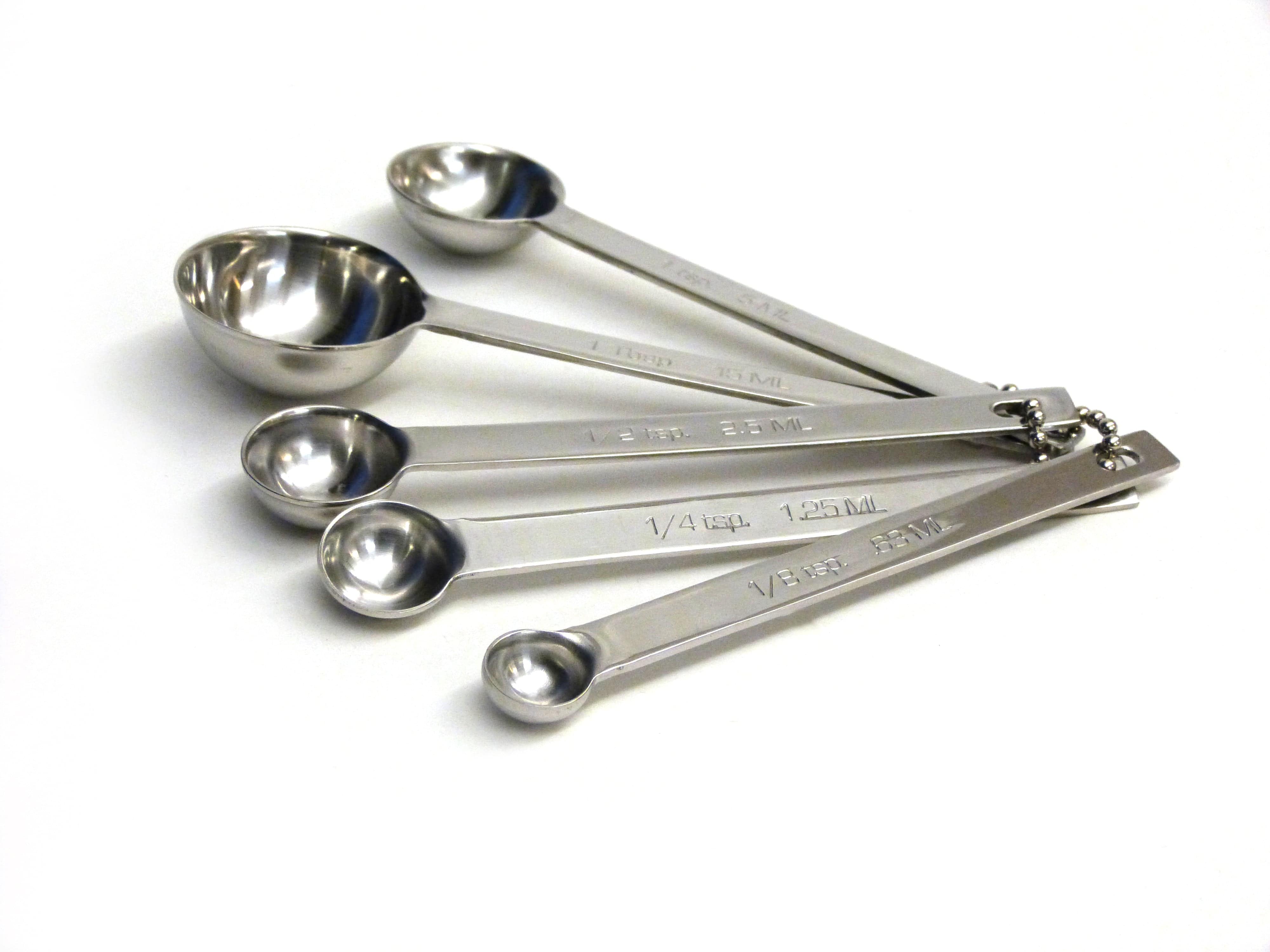 Premium RSVP Measuring Spoons Set of 5 - Stainless Steel Kitchen Measuring Spoons for Baking & Cooking - Perfect for Measuring Dry & Liquid Ingredients - Ideal for Home Bakers & Professional Chefs