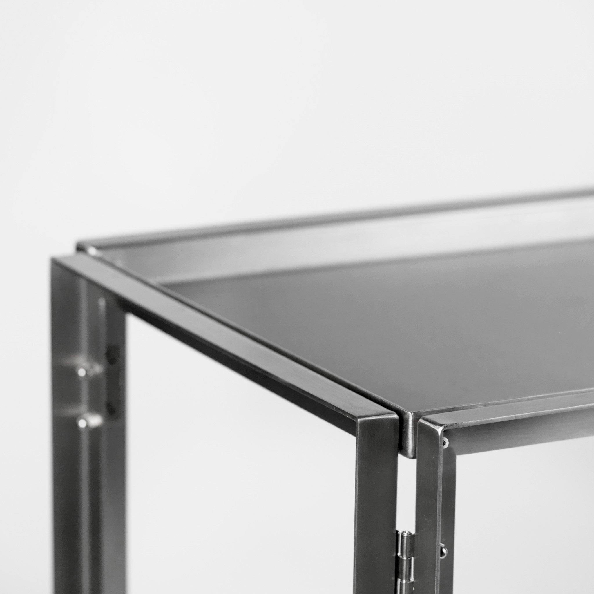 Foldable Side Table by KRISTINA DAM STUDIO - Stainless Steel Modern End Table for Living Room, Bedroom & Outdoor Use