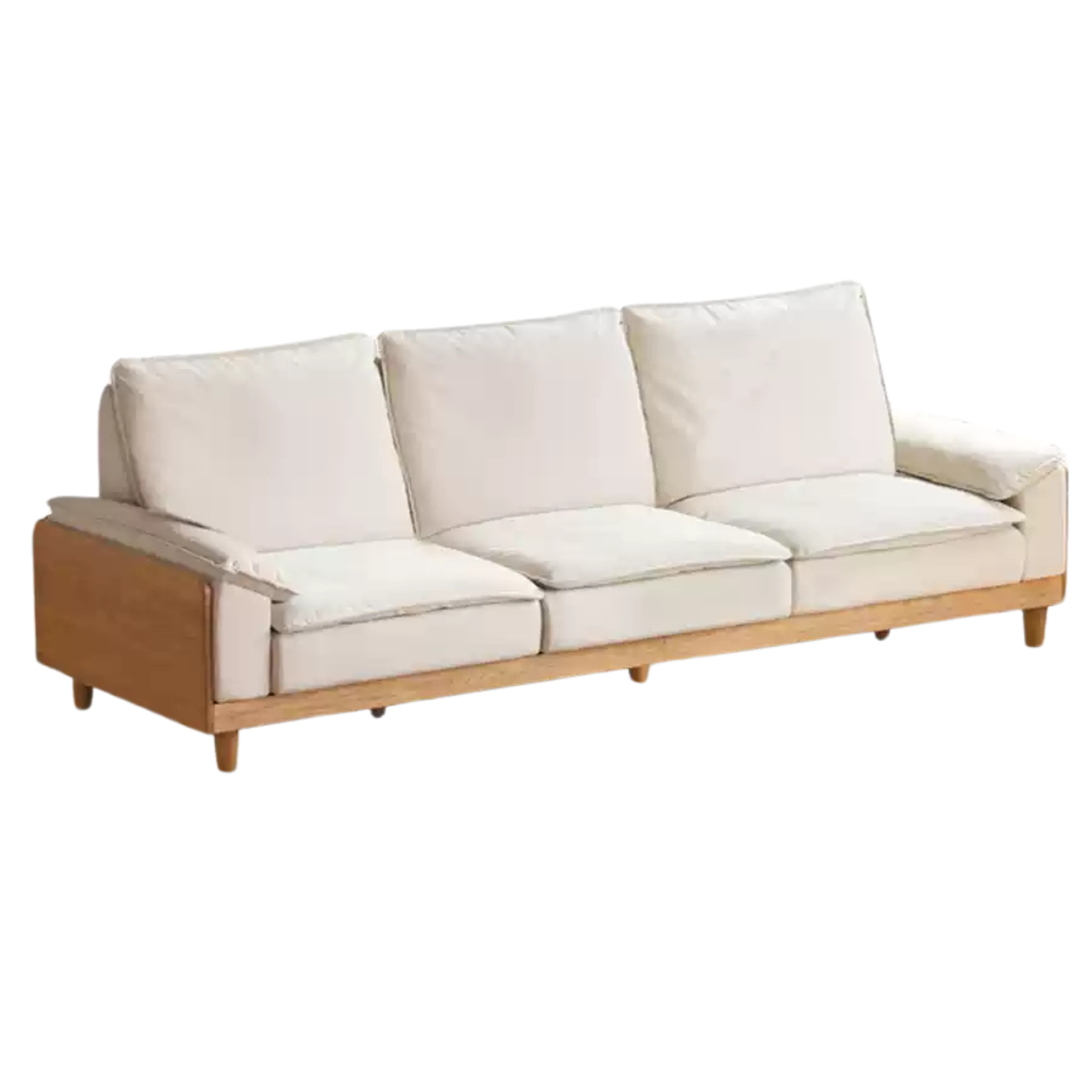 Solid Oak Wood Straight Sofa - Modern & Durable Hardwood Sofa for Living Room, Office, or Lounge - Perfect for Home Decor and Comfortable Seating