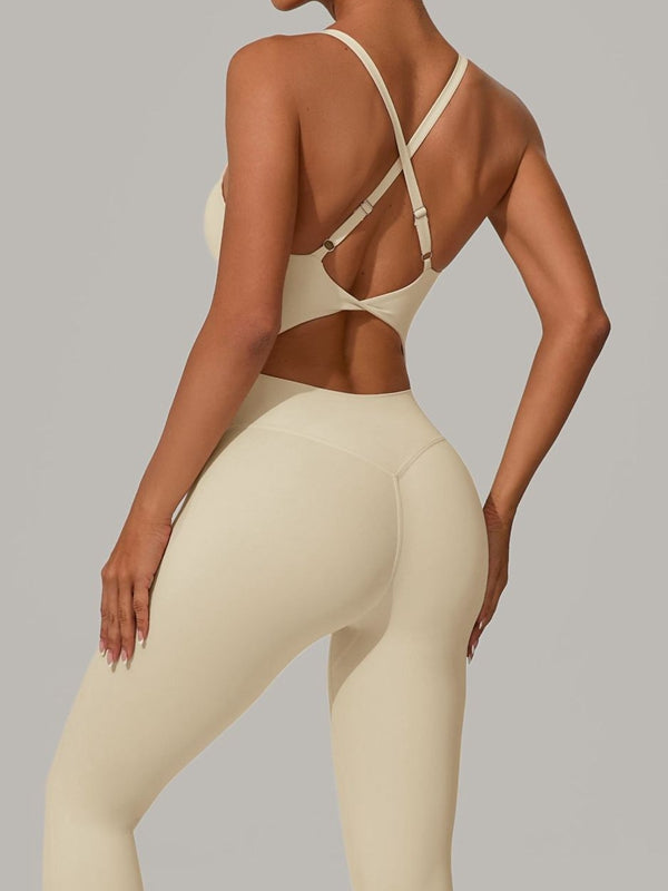 ZASUWA Women's Sexy Cross Back U Neck Jumpsuit - Perfect for Night Out, Party, and Date Night