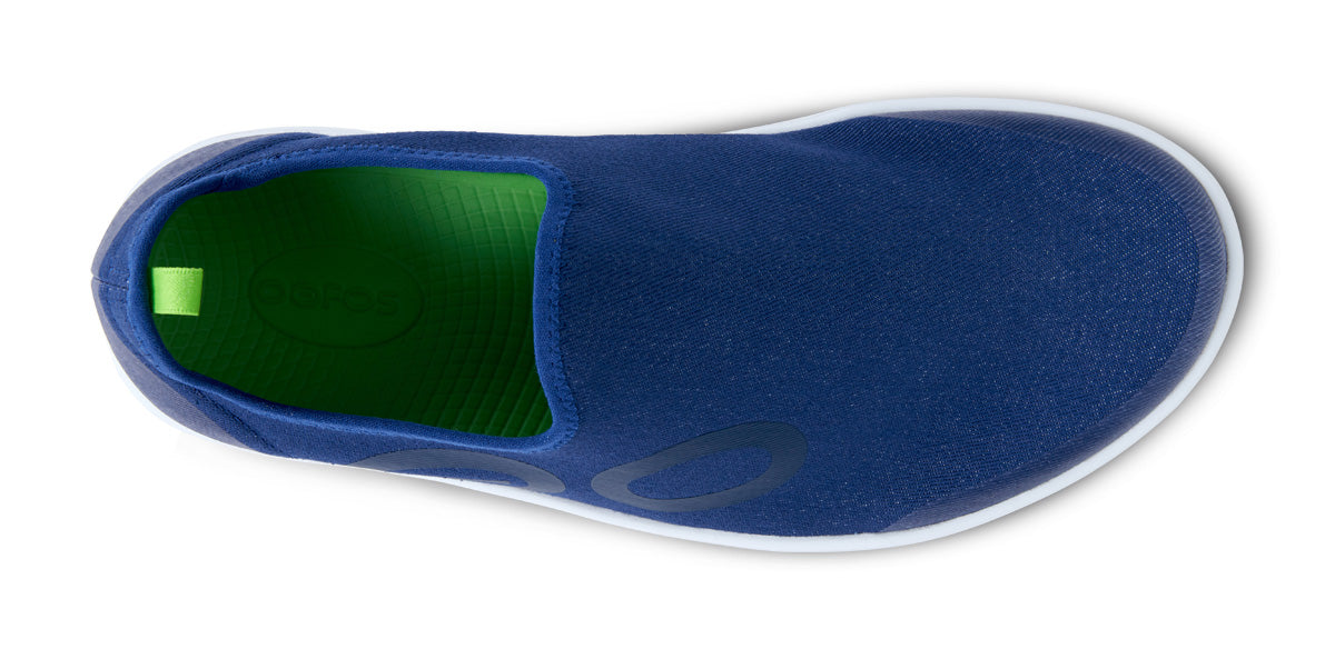 Men's OOmg eeZee Low Top Sneakers - White & Navy Casual Shoes for Walking, Running & Everyday Wear