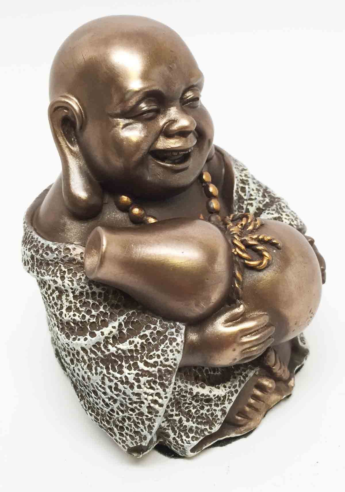 Happy Buddha Wine Bottle Figurine - Chinese Decor & Buddhist Gift for Home & Meditation