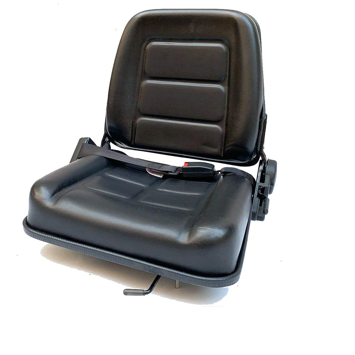 Universal Waterproof PVC Forklift Seat with Safety Belt - Heavy Duty Replacement Seat for Tractors, Mowers, Skid Loaders, Telehandlers & Excavators - Perfect for Construction, Agriculture & Industrial Equipment