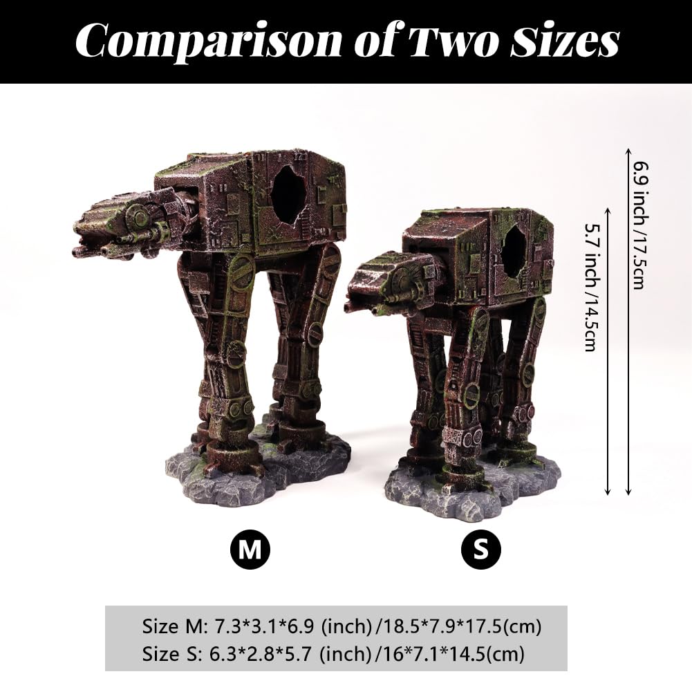 Star Wars AT-AT Fish Tank Decor - Aquarium Accessories for Betta Fish to Sleep, Rest, Hide & Play | Perfect for Home & Office Aquariums