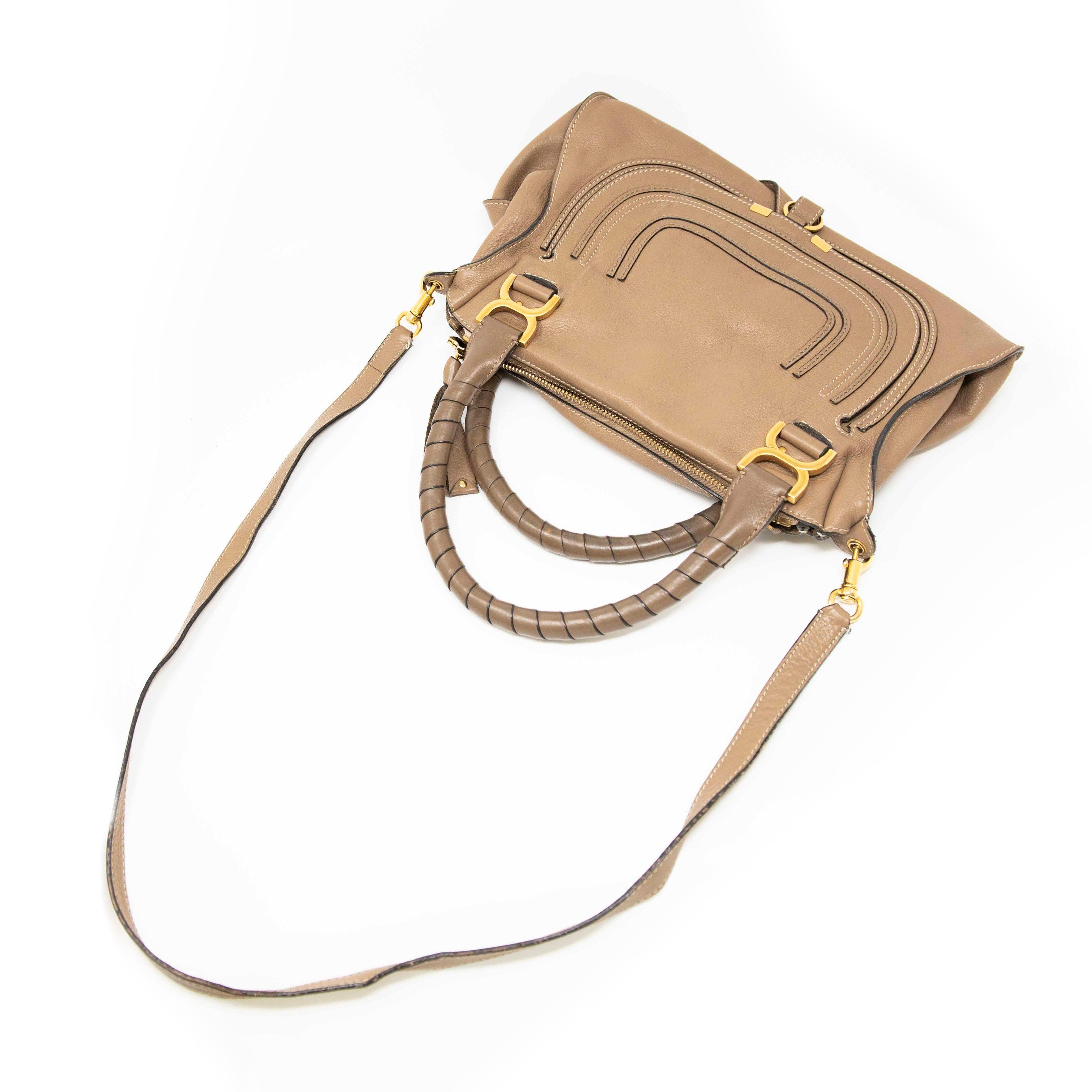Chloe Brown Medium Marcie Crossbody Bag - Stylish Leather Shoulder Purse for Women, Perfect for Work, Travel & Everyday Use