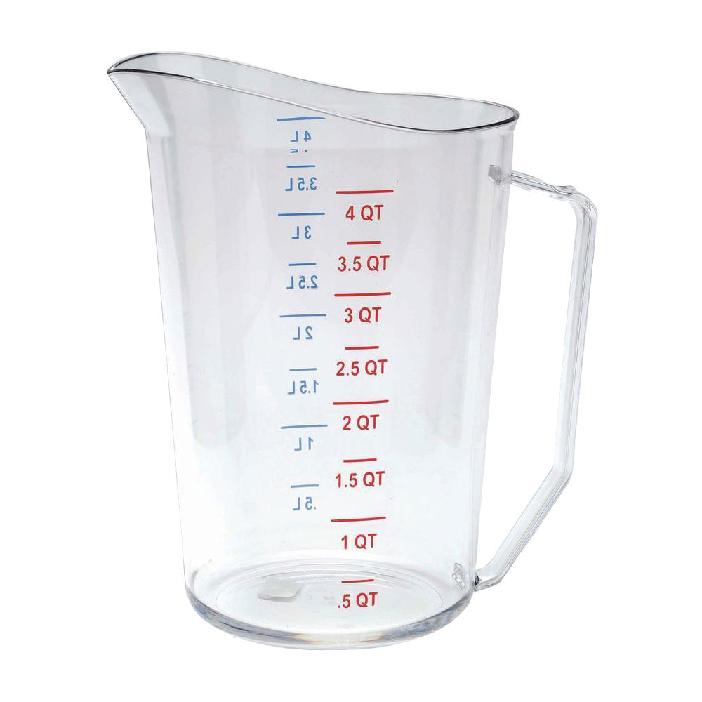 Cambro 400MCCW135 Camwear 4 Quart (4 qt) Clear Measuring Cup - Durable Polycarbonate for Commercial Kitchen, Baking & Liquid Measuring - NSF Certified Food Safe