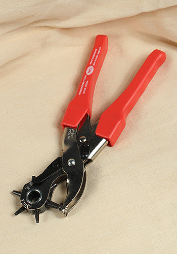 Red Punch Pliers - Heavy Duty Hole Punch Tool for Leather, Fabric & Paper - Perfect for Crafting, DIY Projects & Bookbinding