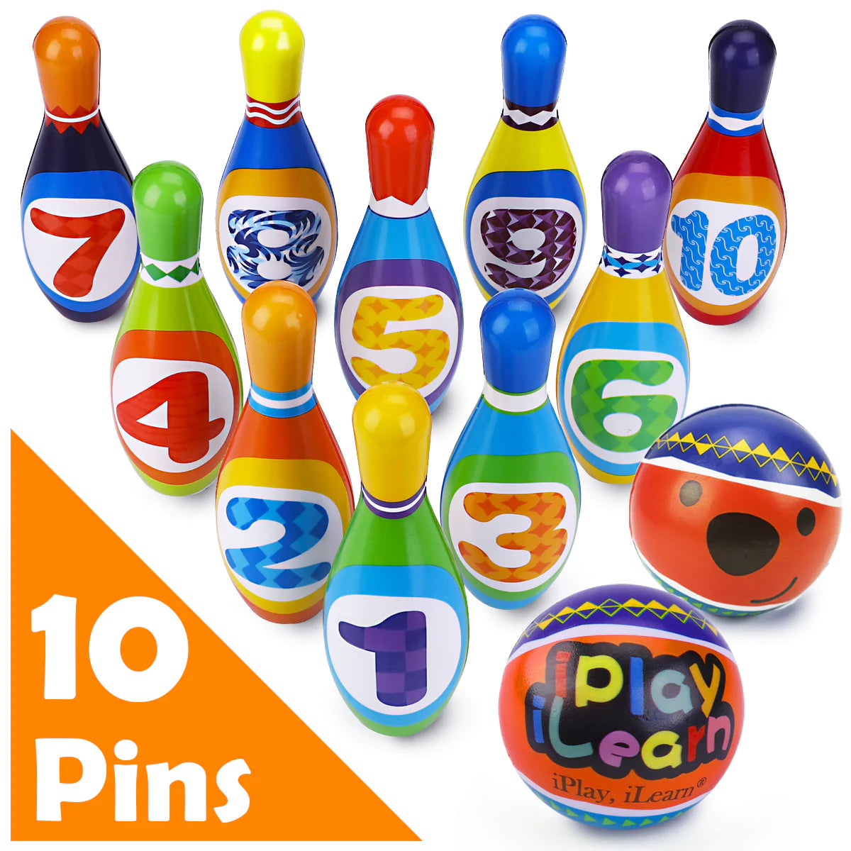 Premium 10-Piece Soft Bowling Set for Kids & Adults - Safe Indoor/Outdoor Fun for Family Game Nights & Backyard Parties