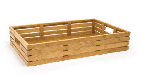 Premium Bamboo Buffet Serving Basket - Set of 2 Shallow Full-Size Trays for Party Appetizers, Bread Display & Table Decor | Eco-Friendly Kitchenware for Entertaining