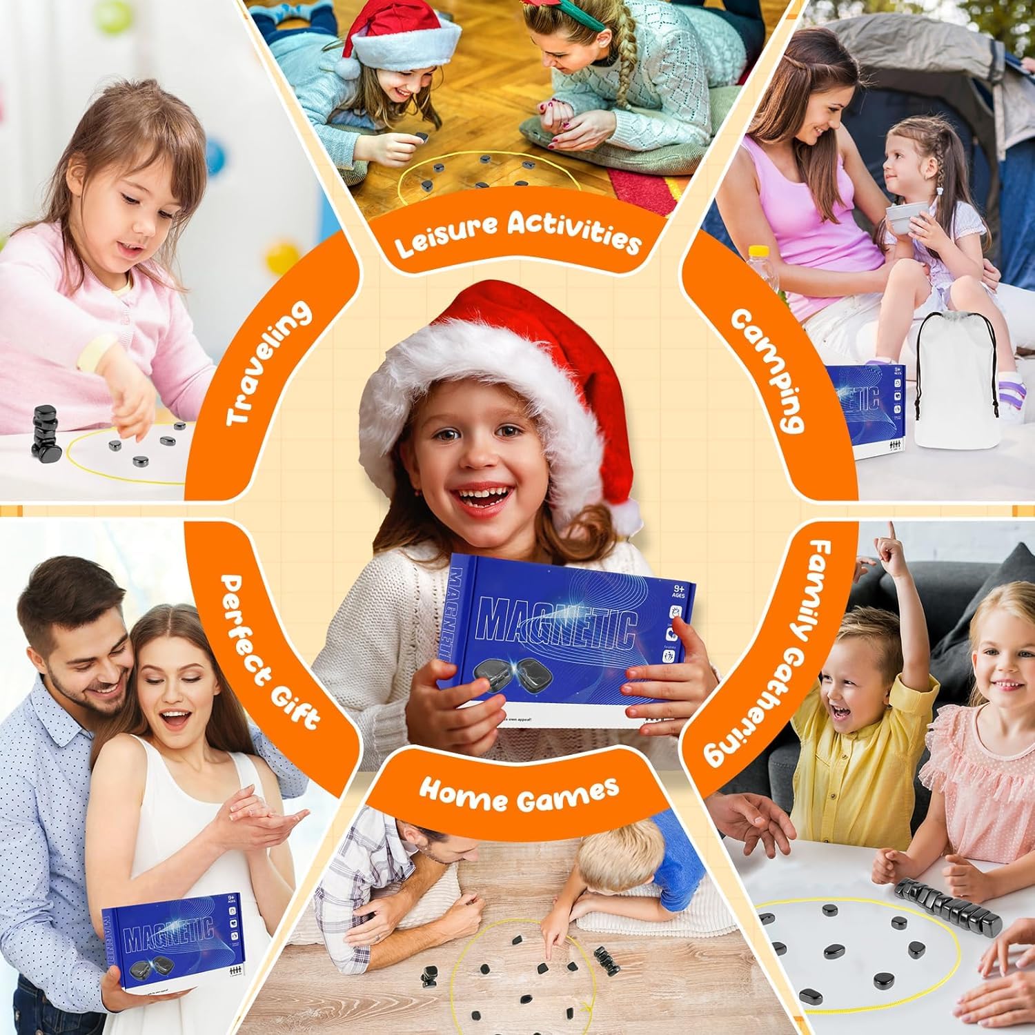 2024 New Magnetic Chess Game Set with Stones - Fun Tabletop Multiplayer Magnetic Chess Board Game for Kids & Adults - Perfect for Travel, Camping, and Family Game Nights