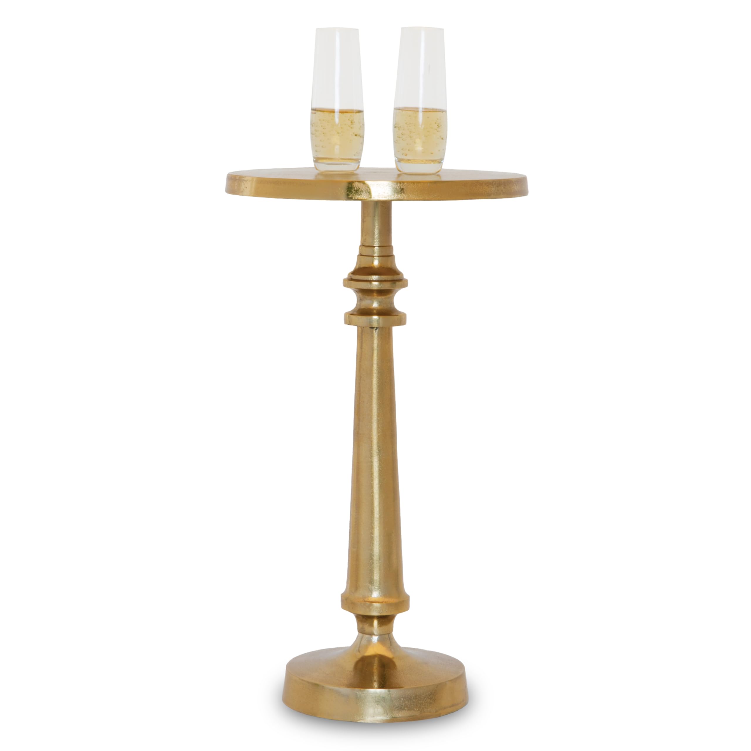 Small Round Gold Side Table by Objet D’Art - Vintage Brass Accent Table for Living Room, Bedroom & Small Spaces - 21