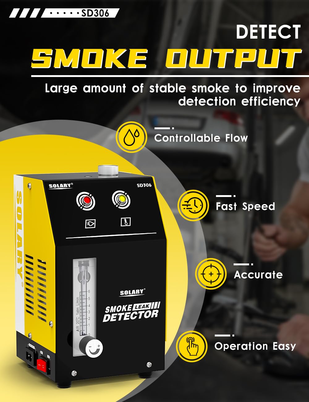 Automotive Smoke Machine Leak Detector - 12V DC Vacuum Smoke Diagnostic Tester with Built-in Air Pump for EVAP System, Engine & HVAC Testing | Professional Car Repair Tool for Mechanics