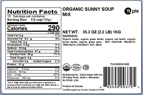 Organic Sunny Soup Mix by Yupik - Non-GMO, Vegan, 35.2 Oz (Pack of 2) | Healthy Plant-Based Meal for Quick Lunches & Cozy Dinners