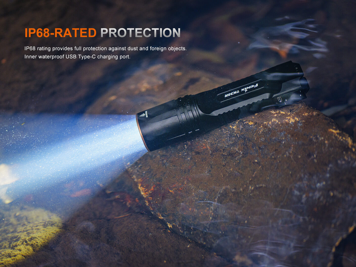 Fenix TK35R Rechargeable 2000 Lumen Tactical Flashlight with UV Light - High Performance LED Torch for Camping, Hiking, Emergency & Outdoor Adventures