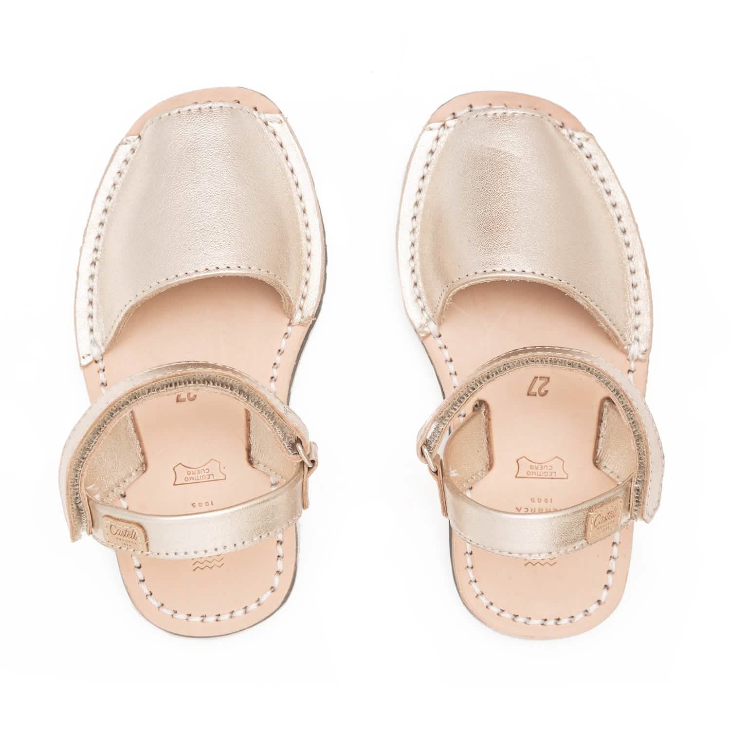 IKER 1002 Metallic Leather Menorcan Sandals for Kids - Comfortable & Stylish Summer Shoes for Beach, Pool & Outdoor Play