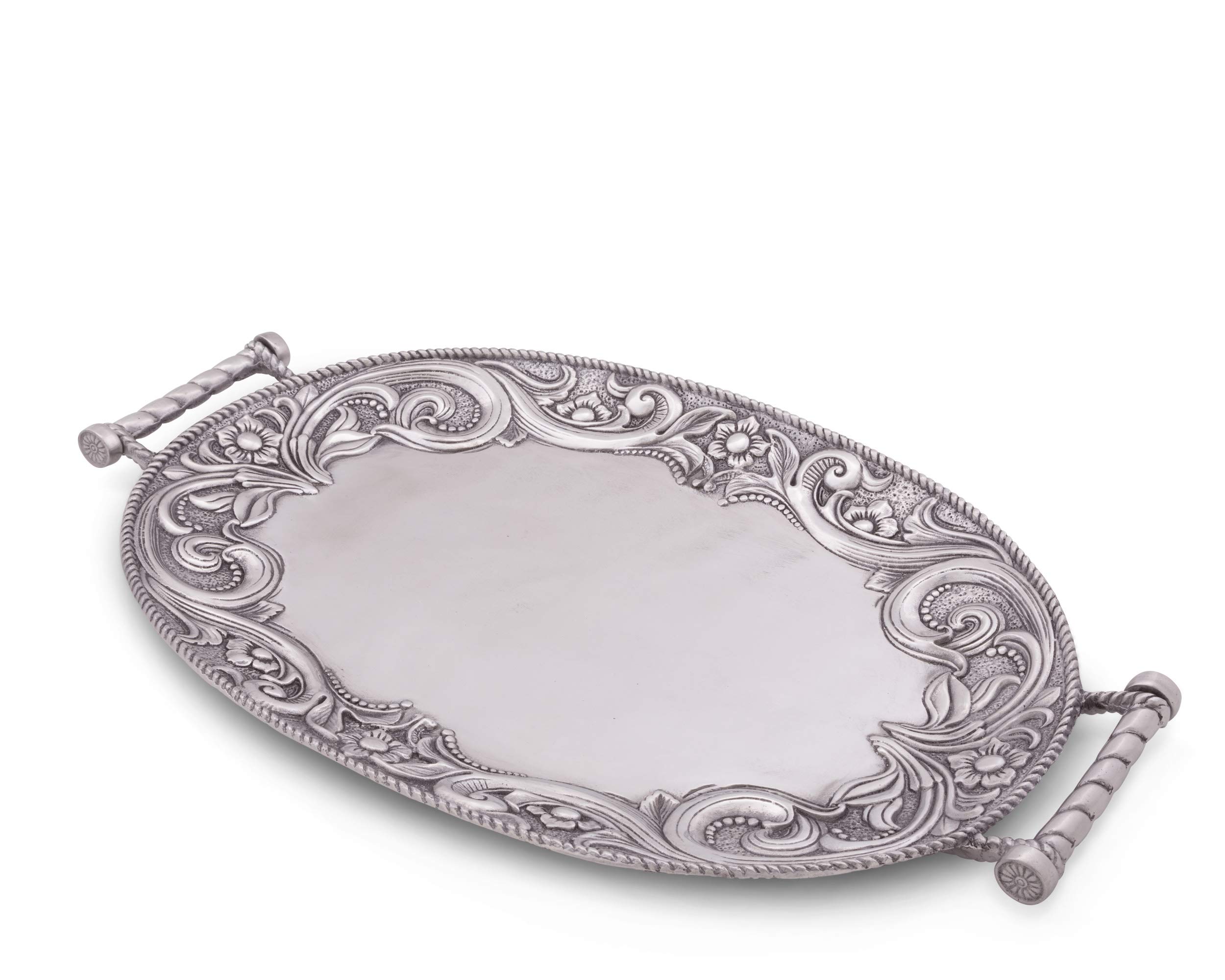 Arthur Court Aluminum Western Concho Pattern Serving Tray - 22.5