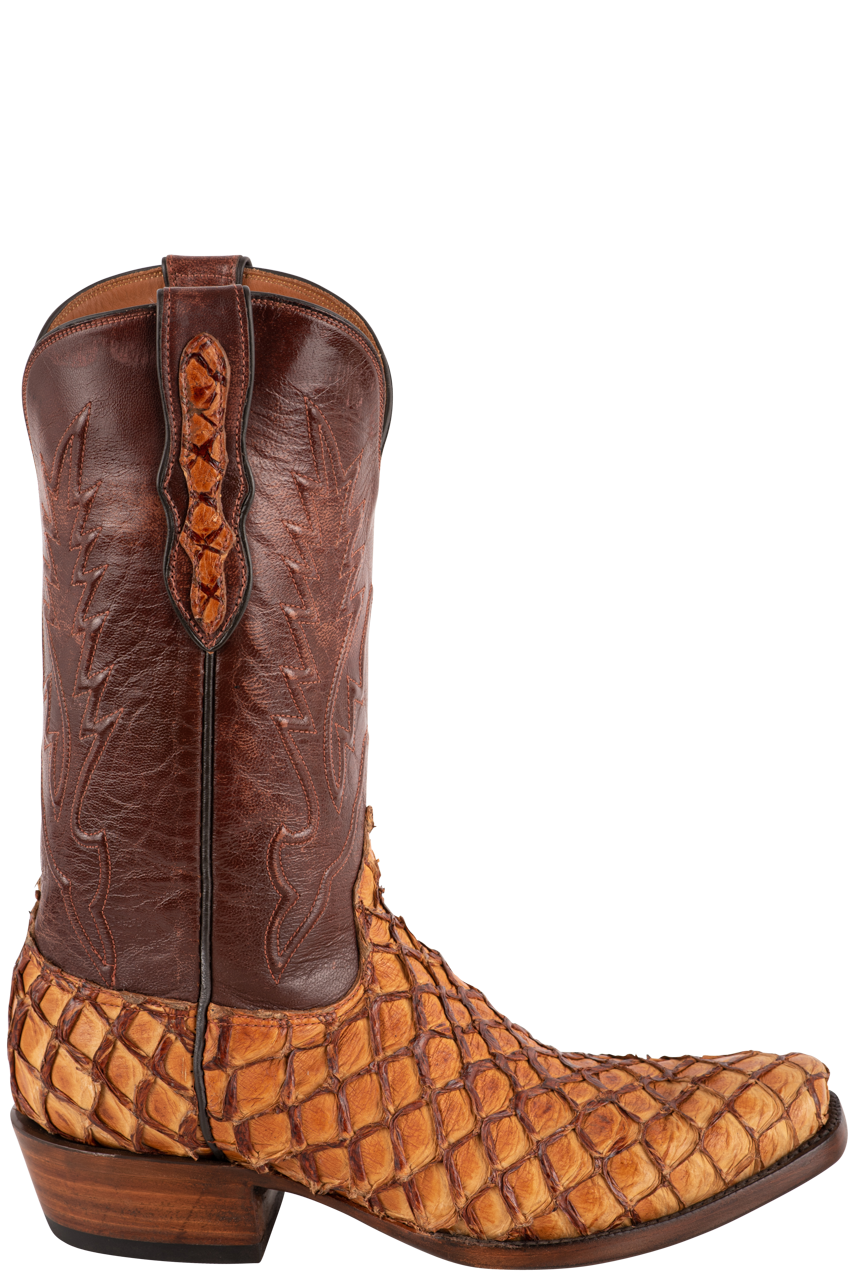 Exclusive Black Jack Pirarucu Cowboy Boots in Ginger Chestnut - Perfect for Western Rodeo, Country Dancing & Outdoor Adventures