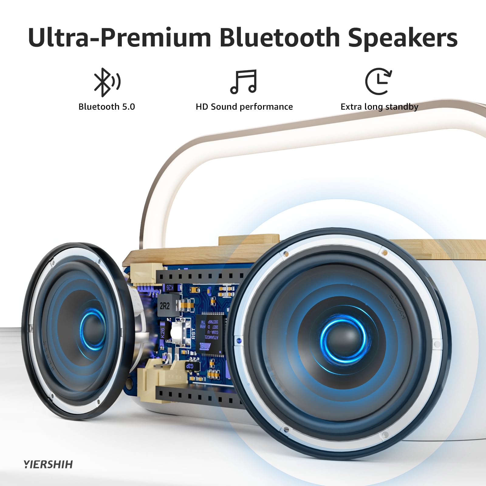 6-in-1 Sound Machine with Alarm Clock | Portable Bluetooth Speaker, Touch Night Light & 10W Fast Wireless Charger | 13 Soothing Sleep Sounds & White Noise Generator | Perfect for Bedroom, Nursery, Office & Travel Gifts