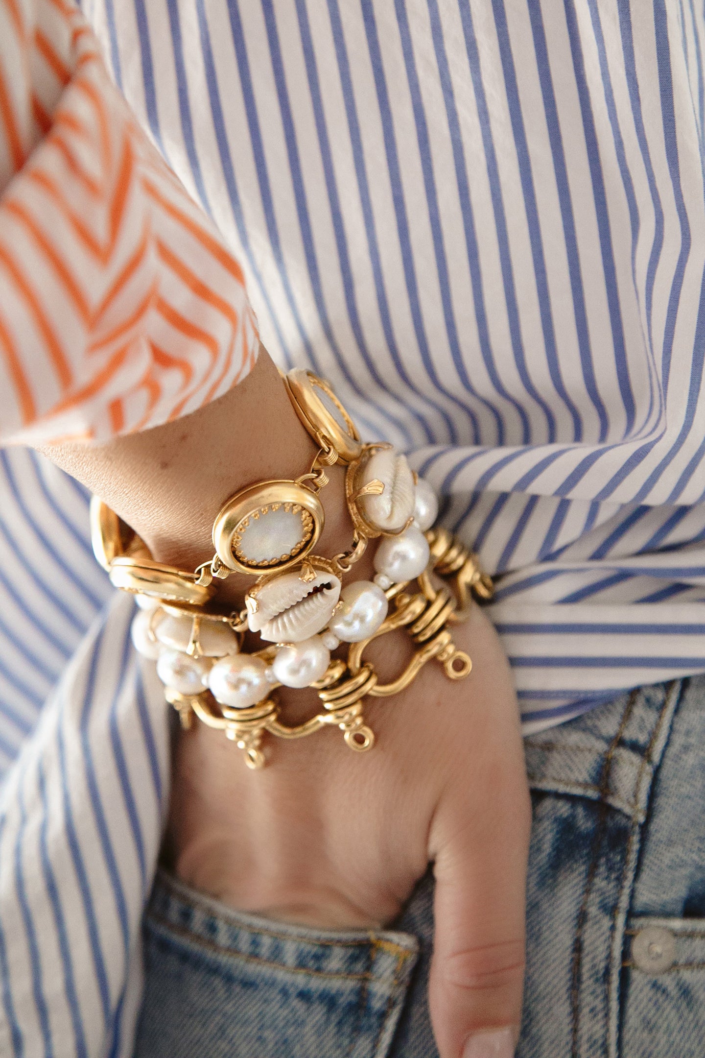 Brinker+Eliza Sterling Silver Nautical Link Bracelet for Women - Classic Anchor Chain Design, Adjustable Length - Perfect for Beach Vacations, Summer Outfits & Gift Giving