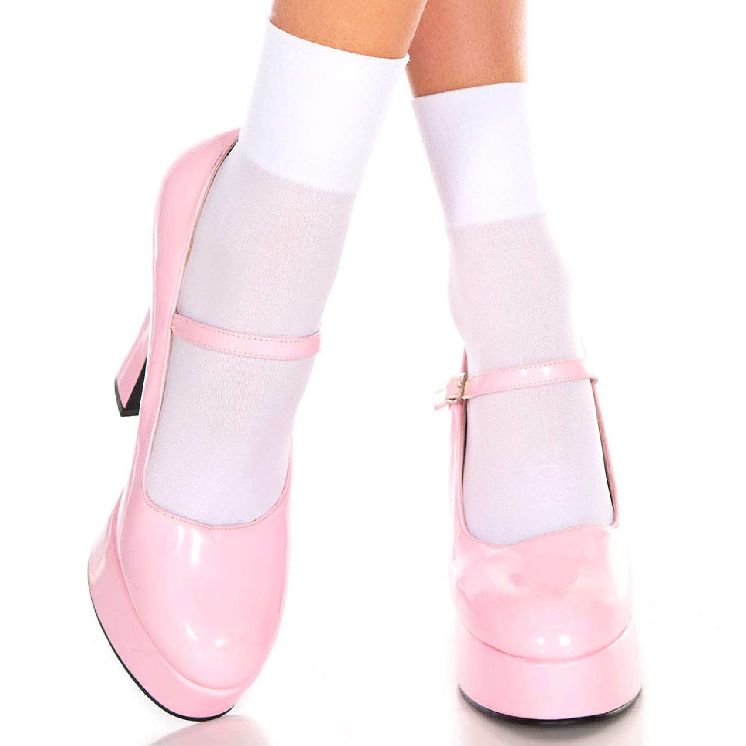 Women's Opaque Anklet Socks - Soft & Comfortable White/Black One Size - Perfect for Casual Wear, Sneakers & Everyday Outfits