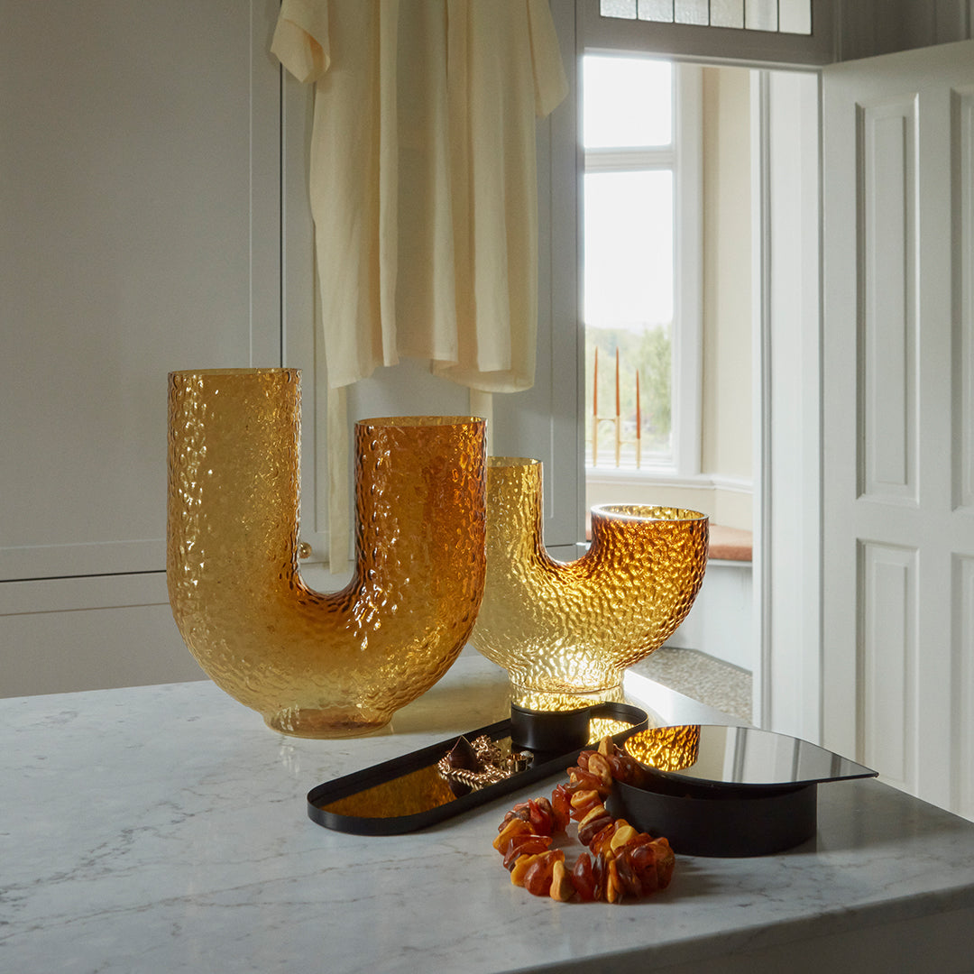 Aurora Glass Vase - Elegant Handmade Clear Flower Vase for Home Decor, Wedding Centerpieces & Tabletop Arrangements