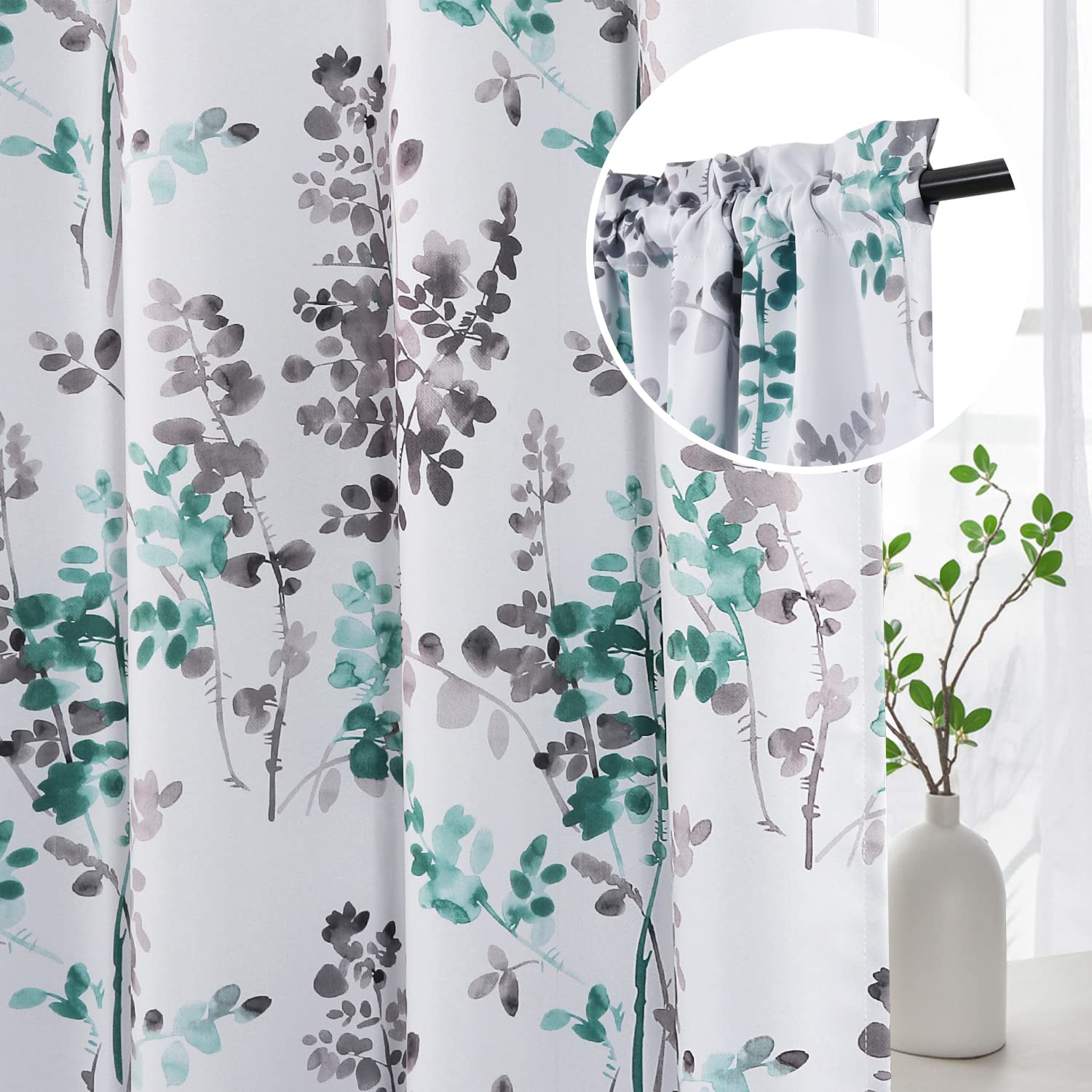 H.VERSAILTEX Floral Print Blackout Curtains 63