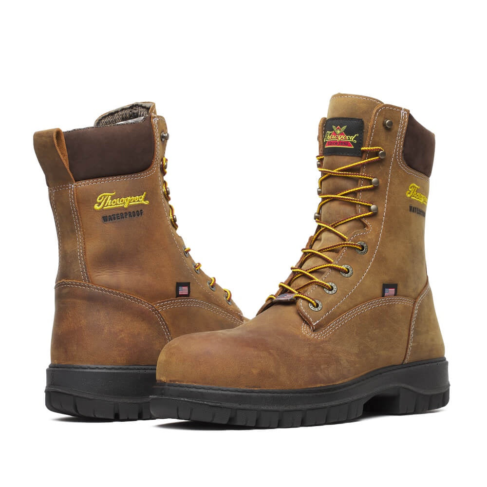 Thorogood 804-4259 Composite Toe Insulated Work Boots - 8 Inch Safety Boots for Men, Waterproof & Warm for Construction, Winter & Outdoor Work