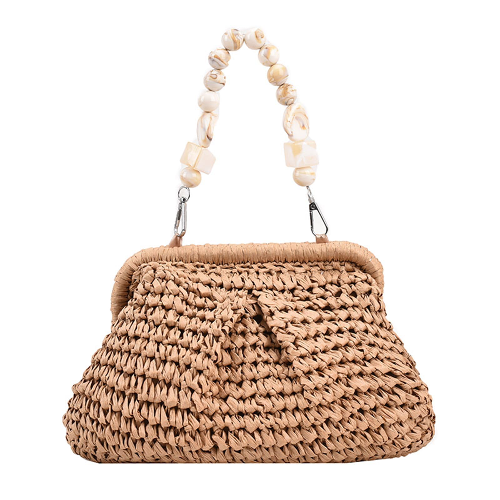 Women's Straw Clutch Purse - Woven Beach Bag for Summer Outings
