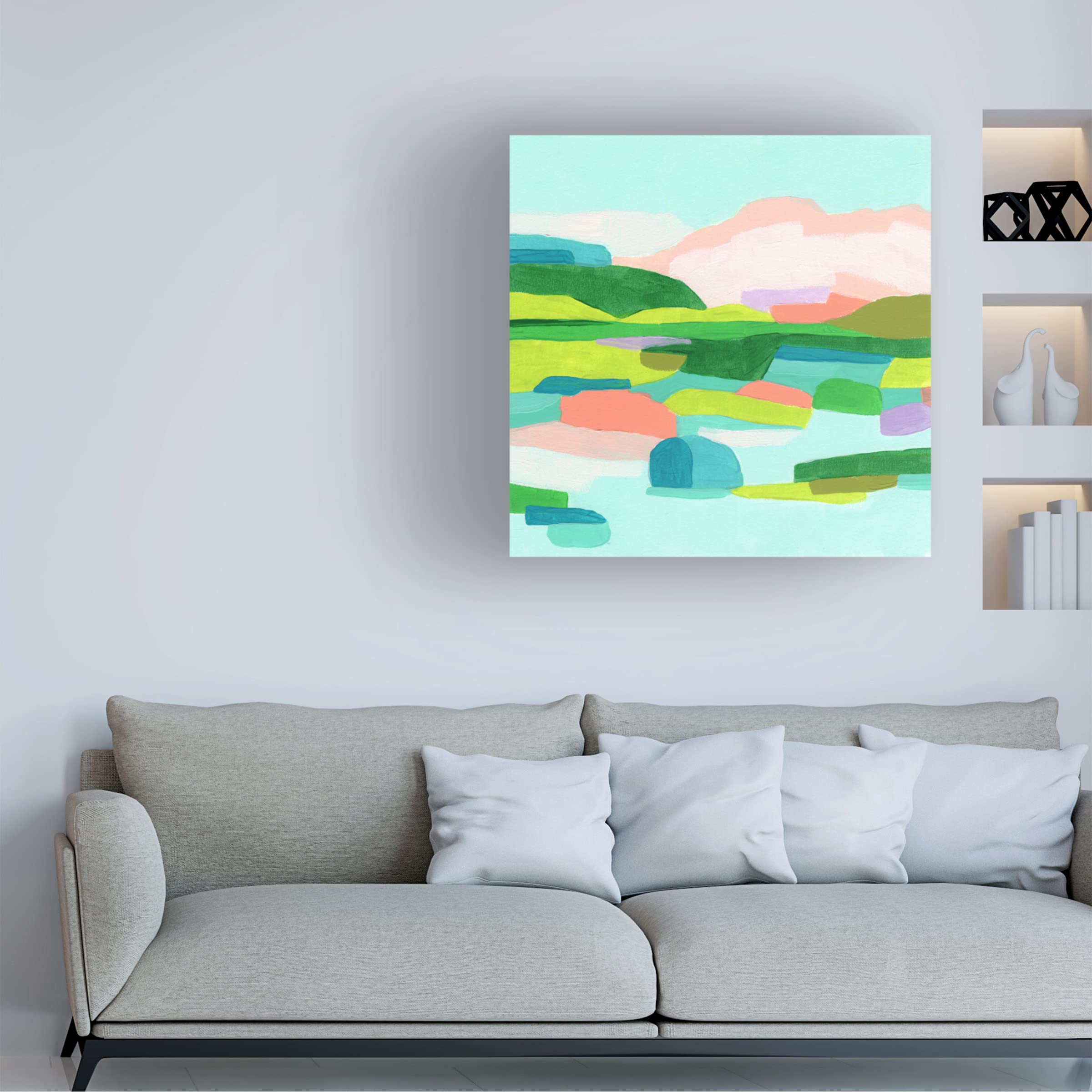 Trademark Fine Art 'Coastal Confection II' Canvas Wall Art by June Erica Vess - Beach House Decor, Coastal Living Room Painting, Ocean Themed Bedroom Artwork