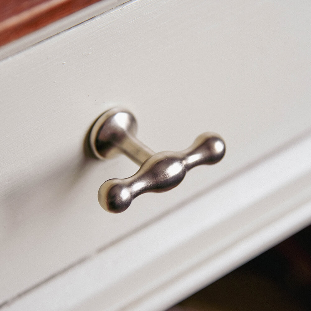 Satin Nickel Anchor T Bar Cabinet Knob - Vintage Style Drawer Pulls for Kitchen Cabinets, Dressers & Furniture Hardware - Perfect for Home Renovation & DIY Projects