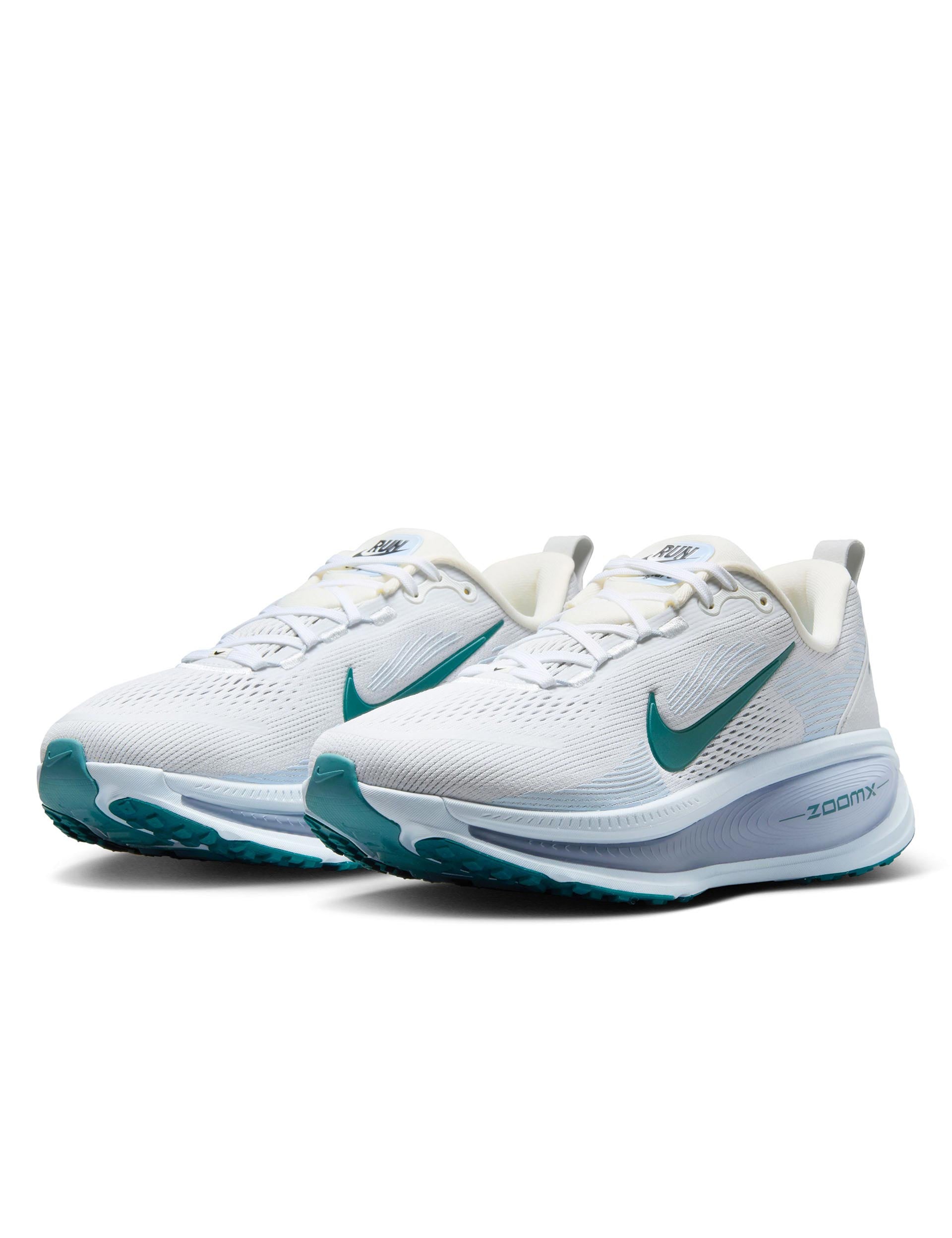 Nike Vomero 18 Running Shoes for Men & Women - Summit White/Blue Tint/Geode Teal - Lightweight Cushioned Sneakers for Road Running, Jogging & Gym Workouts