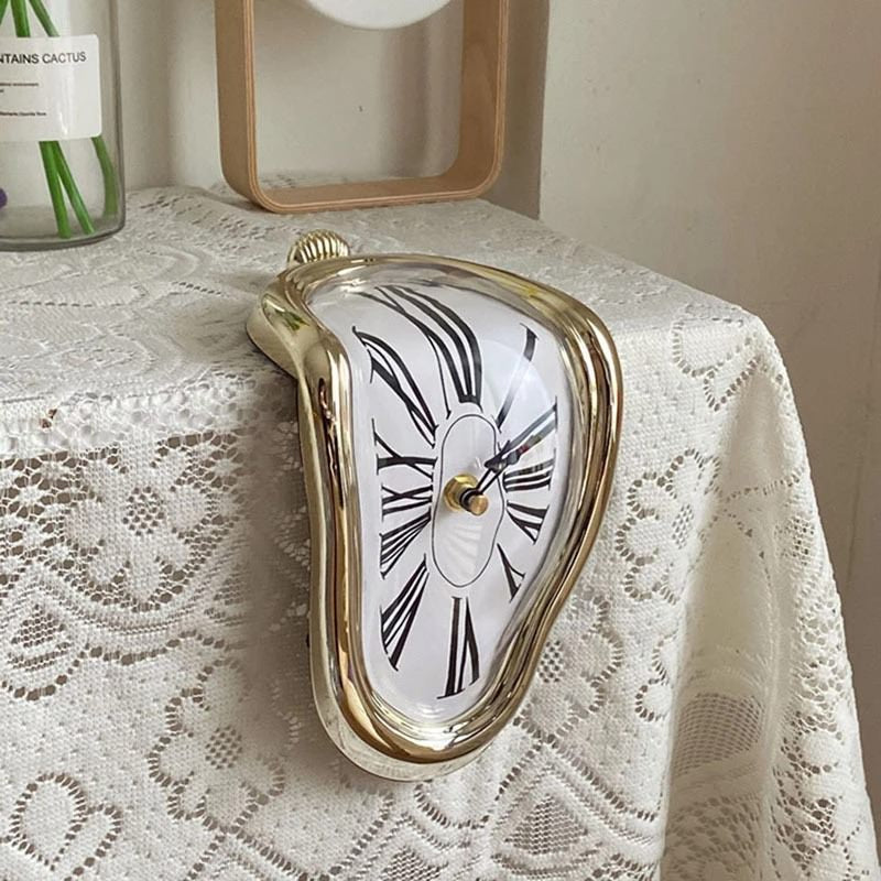 Surreal Melting Clock - Dali Inspired Decorative Wall Clock for Home & Office - Perfect for Living Room, Bedroom, and Unique Gift Ideas
