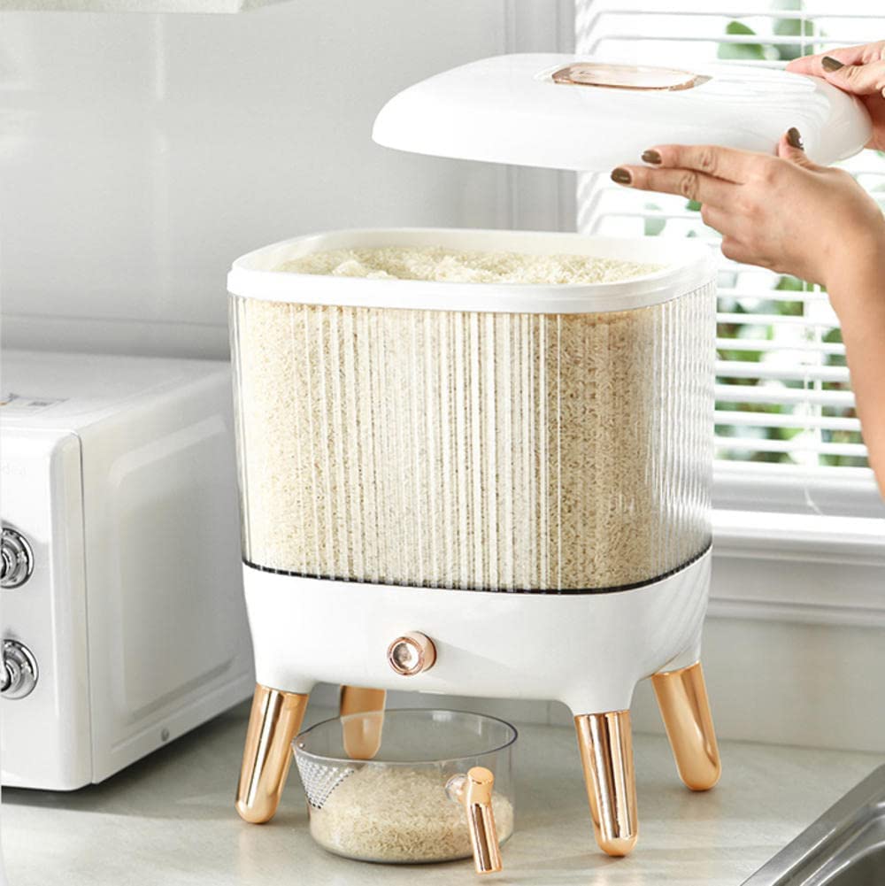 Airtight Food Grain Storage Container - Rice Dispenser & Kitchen Organizer for Flour, Cereal, Pasta - Perfect for Pantry, Bulk Food Storage & Meal Prep Organization