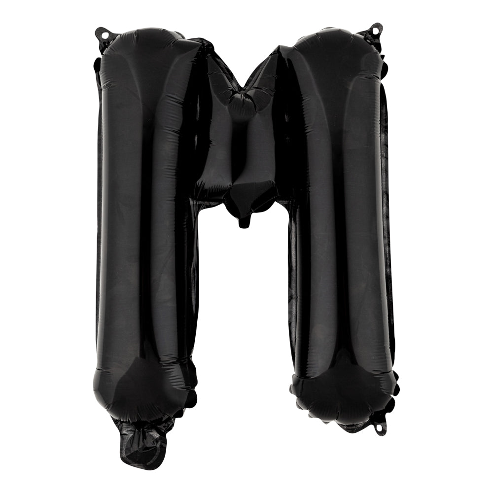 Balloonify Black Mylar Letter M Balloon - 16 Inch Large Foil Alphabet Balloon for Birthday Party Decorations, Wedding, Anniversary & Graduation Celebrations