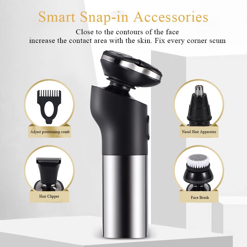 3-in-1 Electric Head Shaver for Bald Men - Rechargeable Wet/Dry Beard Trimmer & Facial Grooming Kit with LED Display (Red) - Perfect for Travel, Gym & Daily Shaving Routine