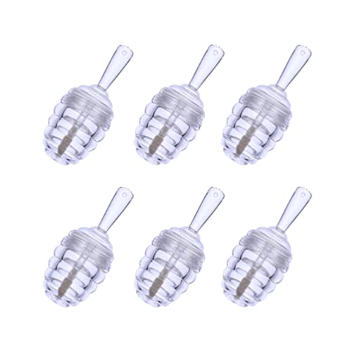 FOMIYES 6-Pack 8ml Mini Empty Lip Gloss Tubes - Honey Jar Shaped Refillable Containers for DIY Lip Balm, Lipstick & Liquid Eyeliner - Clear Cosmetic Bottles for Travel & Makeup Kit Organization