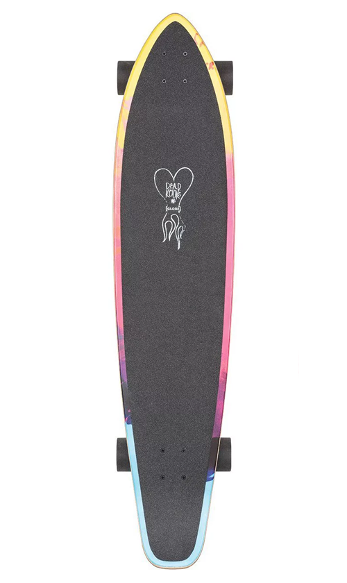 Globe x Dead Kooks Byron Bay CMYK/Clear Flame Longboard 43 Inch - Premium Cruiser Skateboard for Surfers & Commuters - Perfect for Beach Cruising, Campus Riding & Downhill Carving