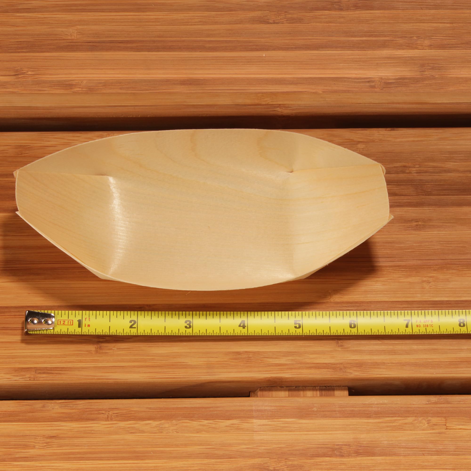 BambooMN - 1000 Pcs Disposable Wooden Appetizer Boats - 6.7