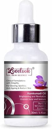 Lovelook KumKumadi Face Glow Oil with Turmeric & Sesame - 30ml Ayurvedic Facial Serum for Brightening & Improving Skin Texture | Perfect for Night Routine & Dry Skin Care