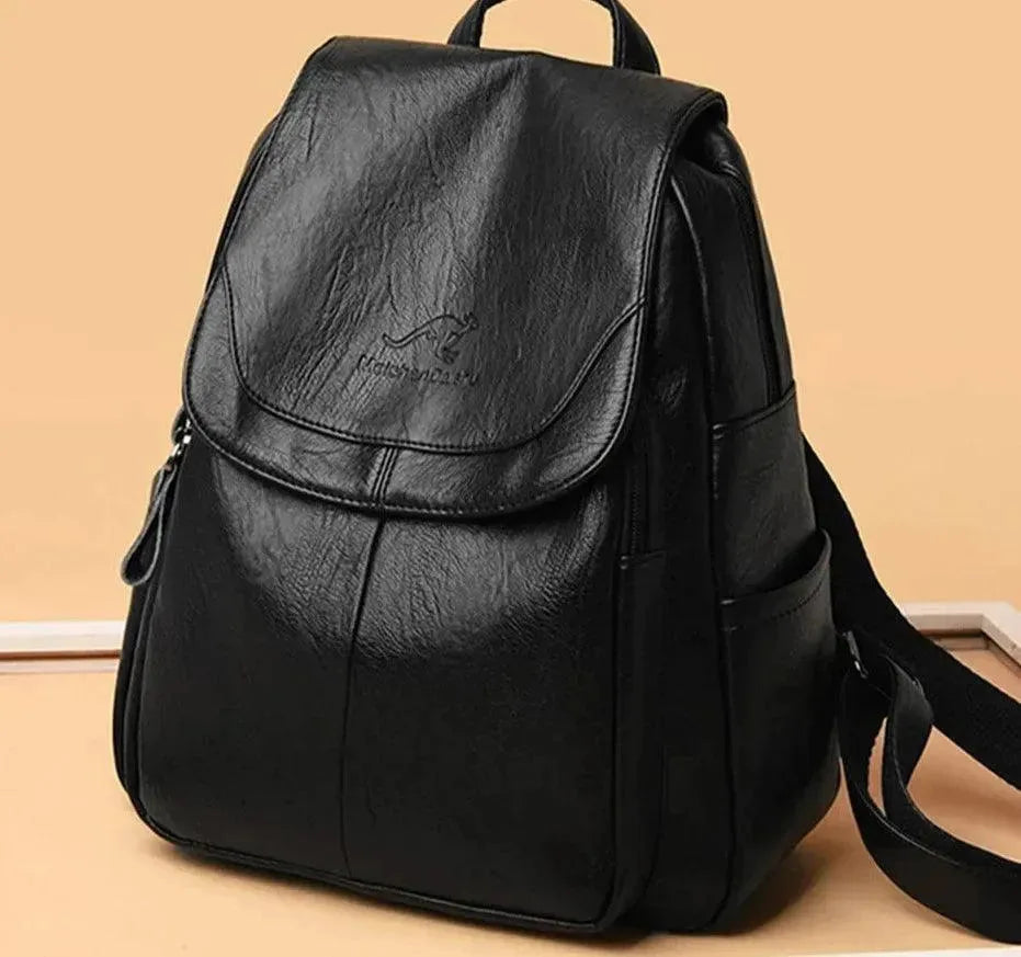 Stylish White Leather Women's Backpack for Work, Travel & Everyday Use - Fashionable Durable Ladies Handbag for Commuting, College & Shopping