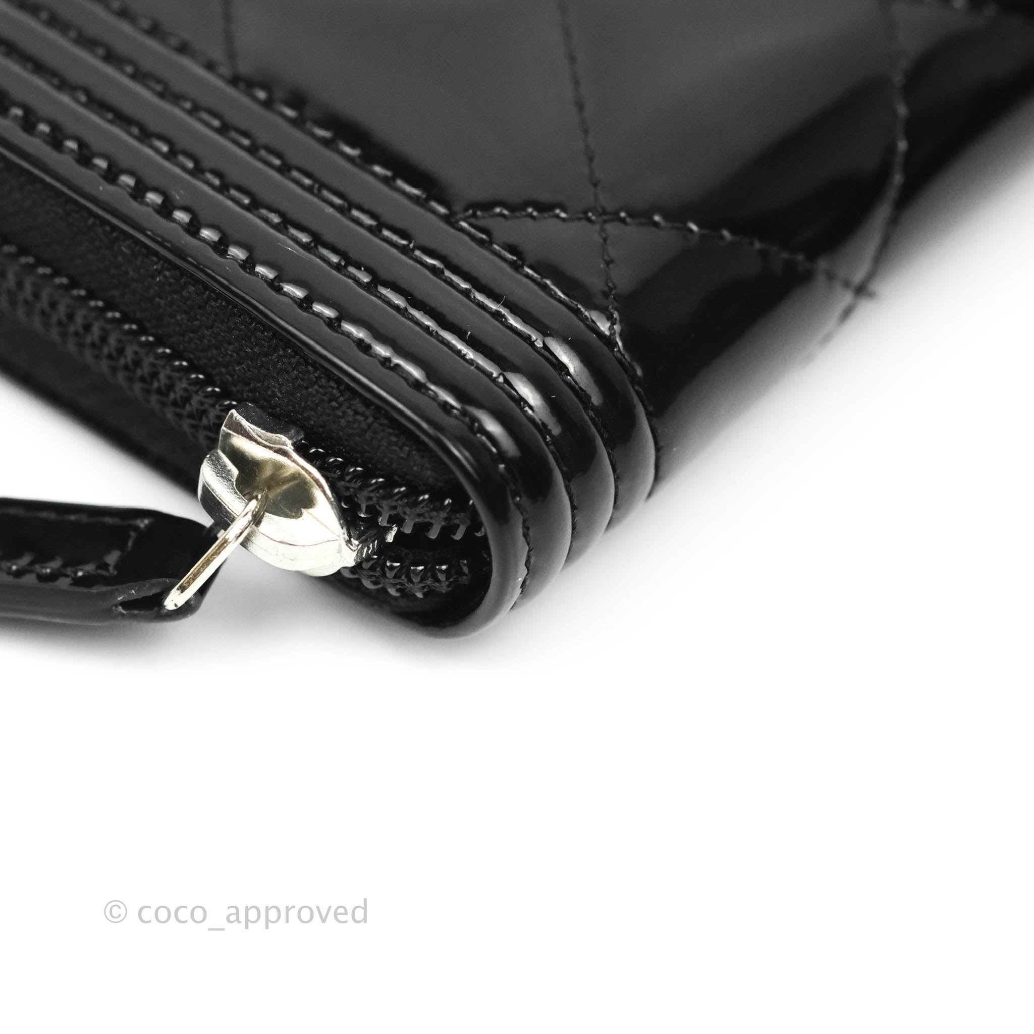 Chanel Boy Quilted Medium Zip Wallet Black Patent Leather - Luxury Designer Wallet for Women, Perfect for Everyday Use & Special Occasions