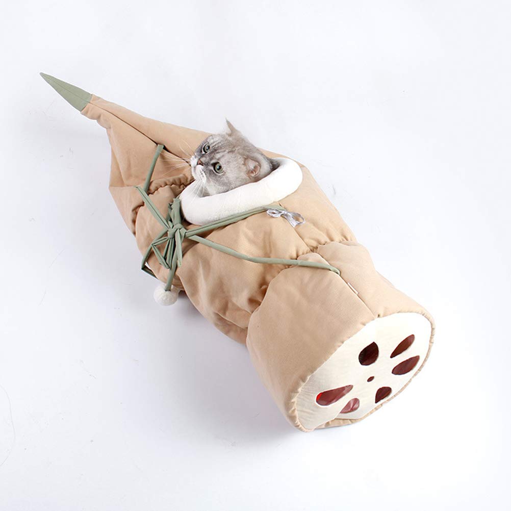 1 Pc Cat Folding Tunnel - Indoor/Outdoor Cat Toy Tent with Hammock & Cave for Kittens, Durable Polyester Cat Tube Bed - Perfect for Playtime, Napping & Hanging in Living Room or Garden