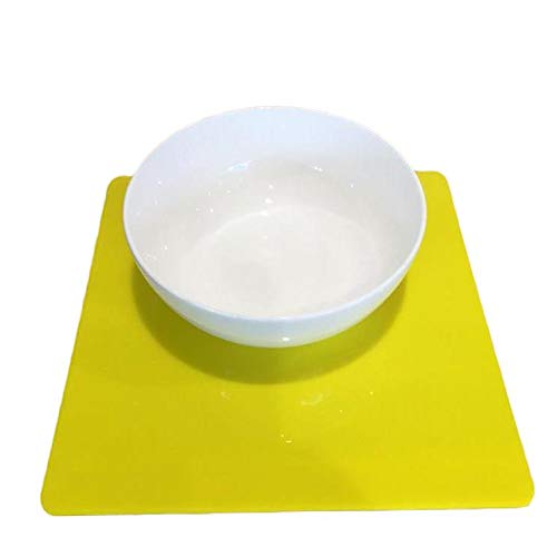 Premium Square Placemat Set - Large Yellow Table Mats (Set of 8) for Dining Table, Kitchen, Party & Home Decor