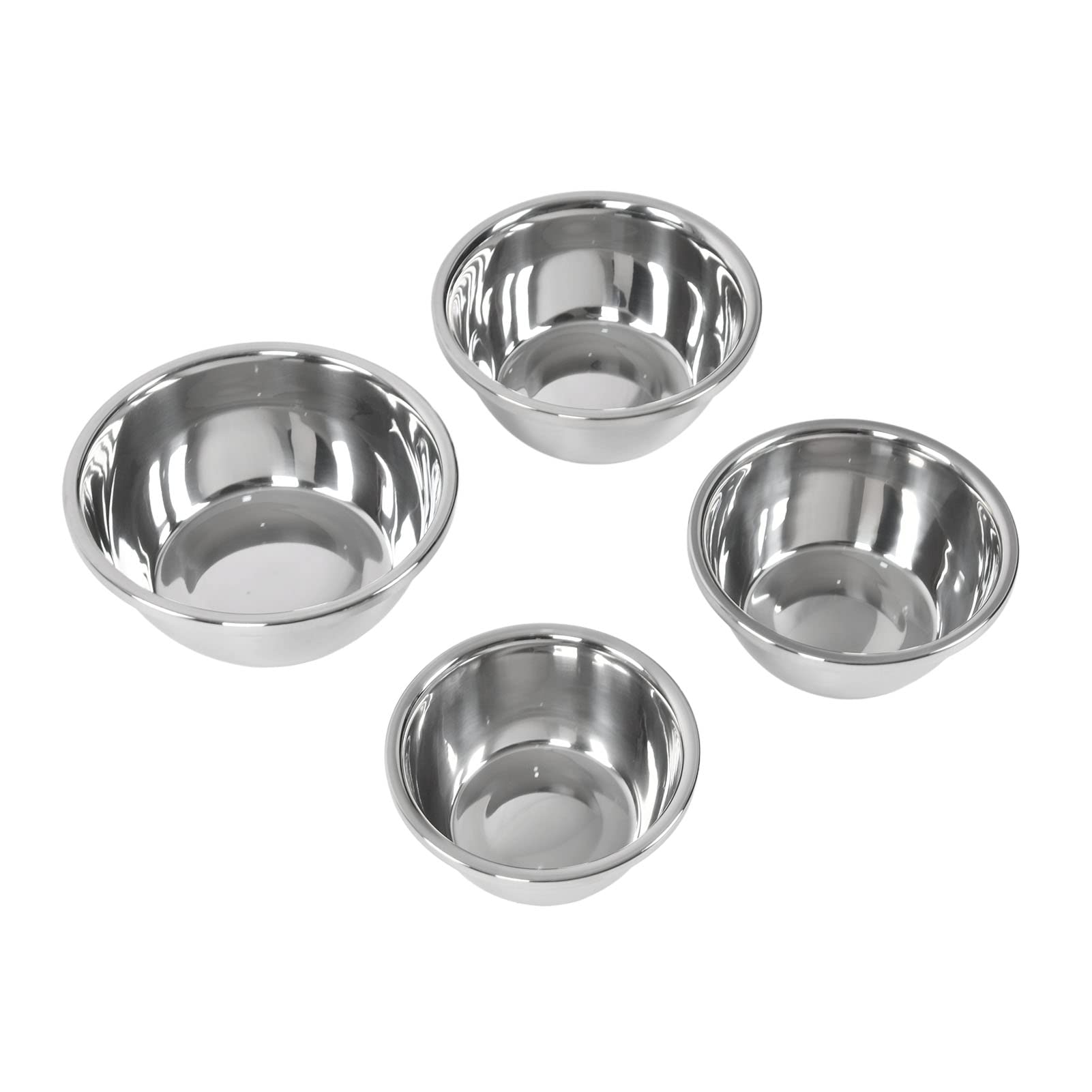 Premium Stainless Steel Mixing Bowls Set of 4 - Non-Slip, Stackable & Refrigerator Safe - Perfect for Baking, Meal Prep, and Food Storage