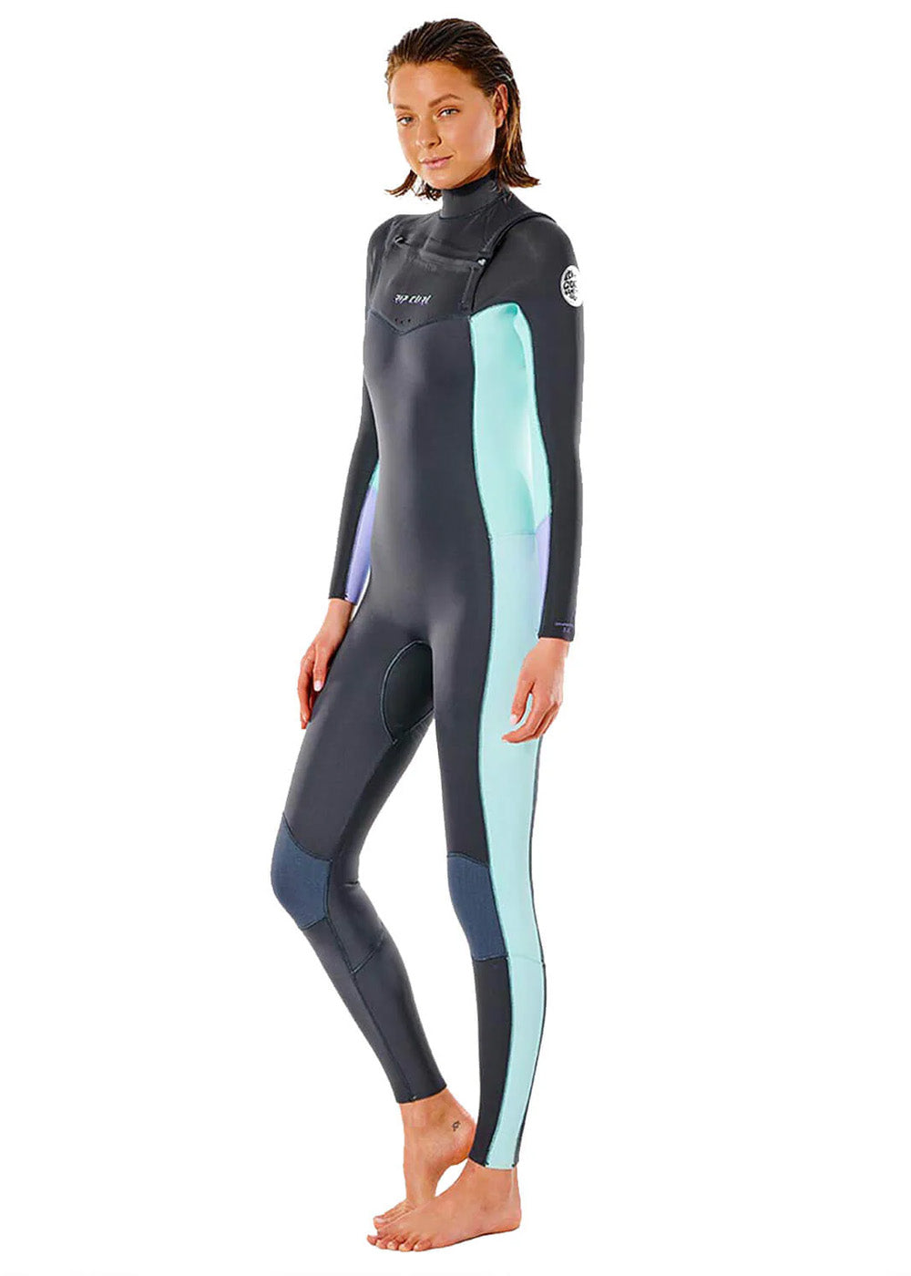 Rip Curl Women's Dawn Patrol 3/2mm Chest Zip Steamer Wetsuit - Full Body Neoprene Surfing Suit for Cold Water - Perfect for Surfing, Diving & Water Sports