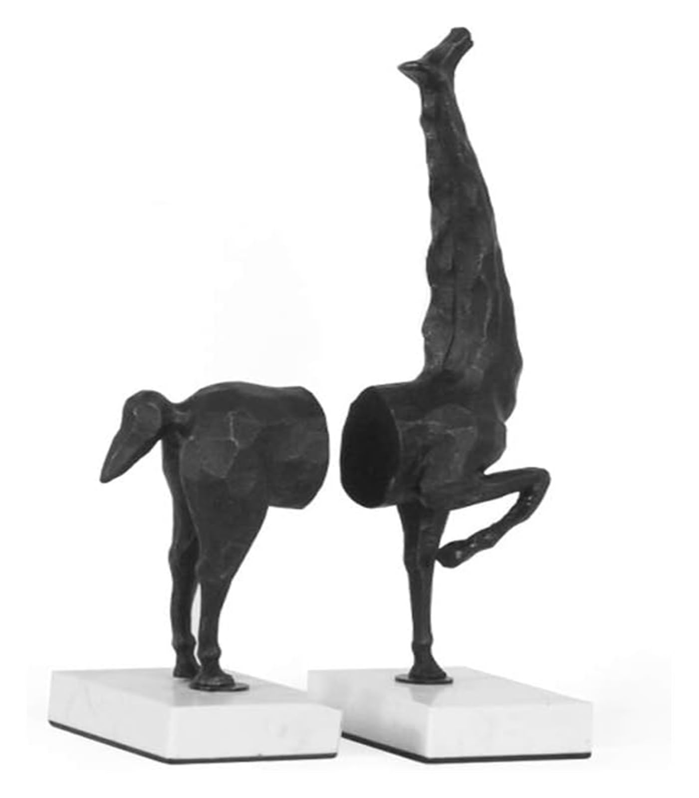 Elegant Marble & Cast Iron Horse Bookends - Heavy Duty Book Holder for Shelves, Office, and Home Decor - Perfect for Organizing Books, Displaying Collectibles, and Adding Sophistication to Any Space