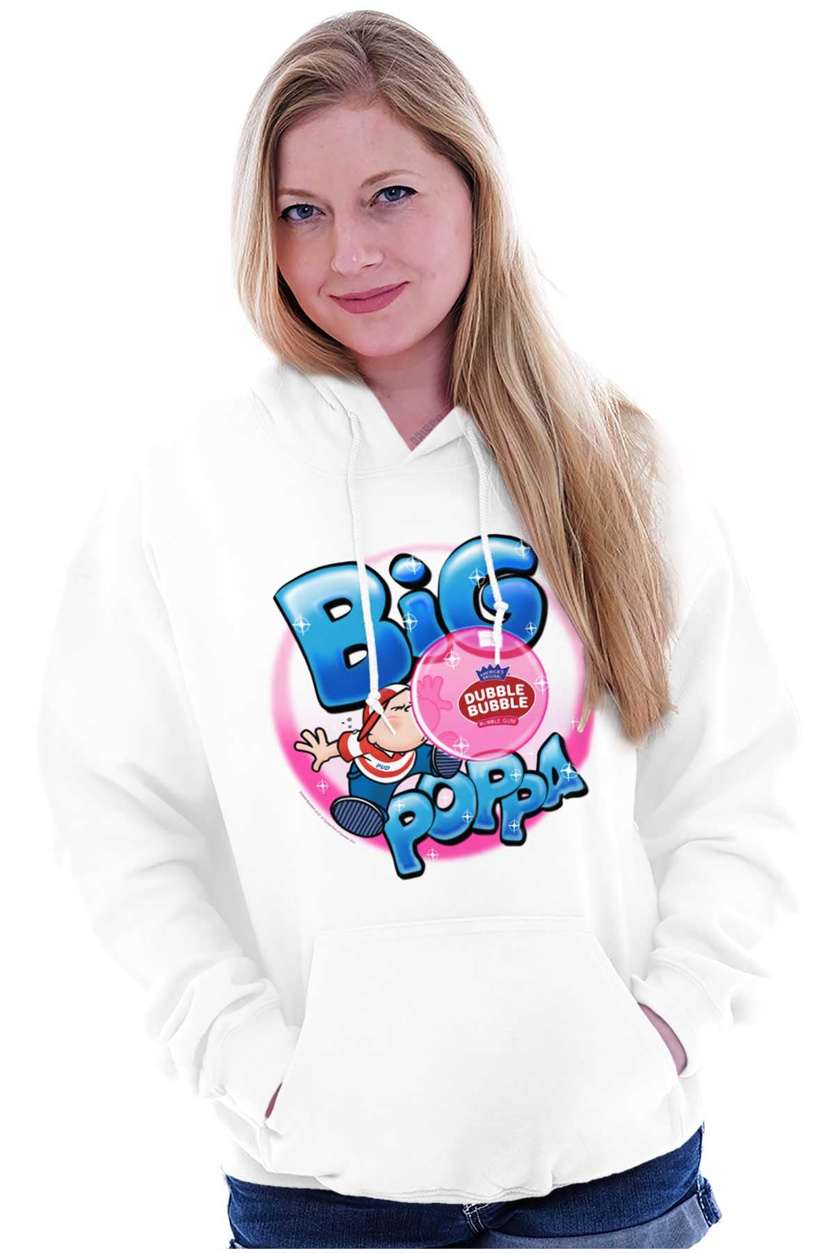 Brisco Brands Airbrushed Dubble Bubble Big Poppa Hoodie Sweatshirt for Women & Men - Trendy Streetwear for Casual Outfits, Hip Hop Fashion & Urban Lifestyle
